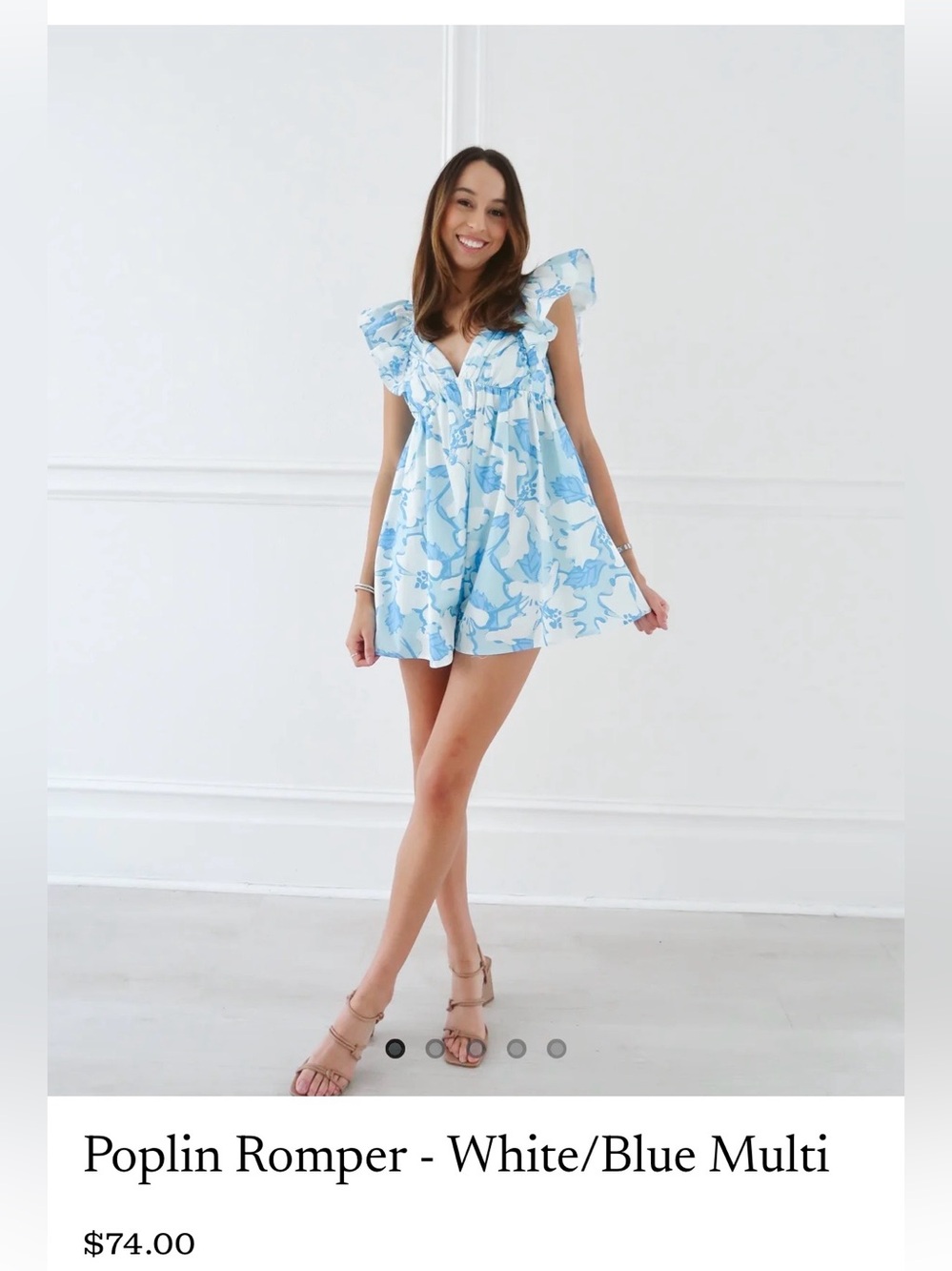 Blue and White Floral Dress